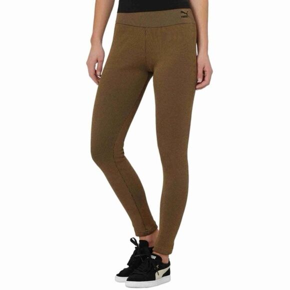 Puma Ribbed Gold Workout Athletic Leggings Tights Size S - Picture 2 of 9